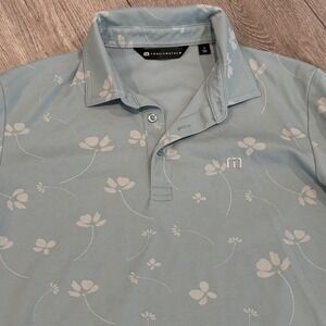 Travis Mathew Polo Shirt Mens Small Floral Print Golf Activewear Preppy Athletic